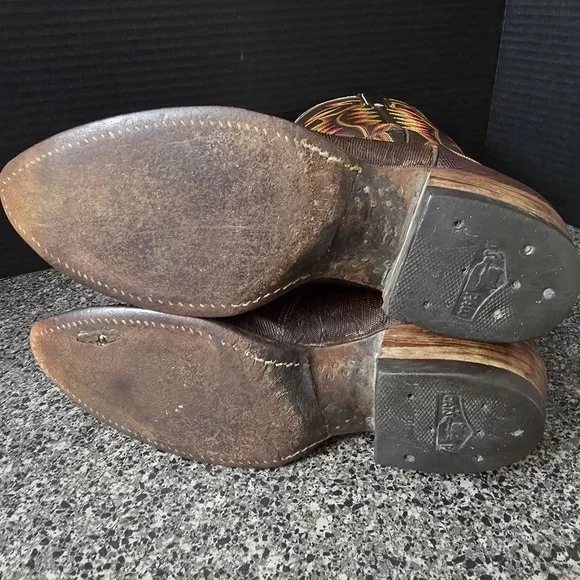 Nocona Men's Western Boots Lizard Leather Brown Cowboy Size 8D Made In USA - Picture 16 of 16